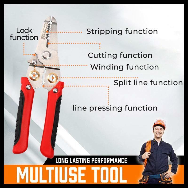 Multi-functional Pliers Wire Crimping Pliers Electricians Strip Wire Plier Terminal Pliers Stripping Tools Wire Splitting Cutter