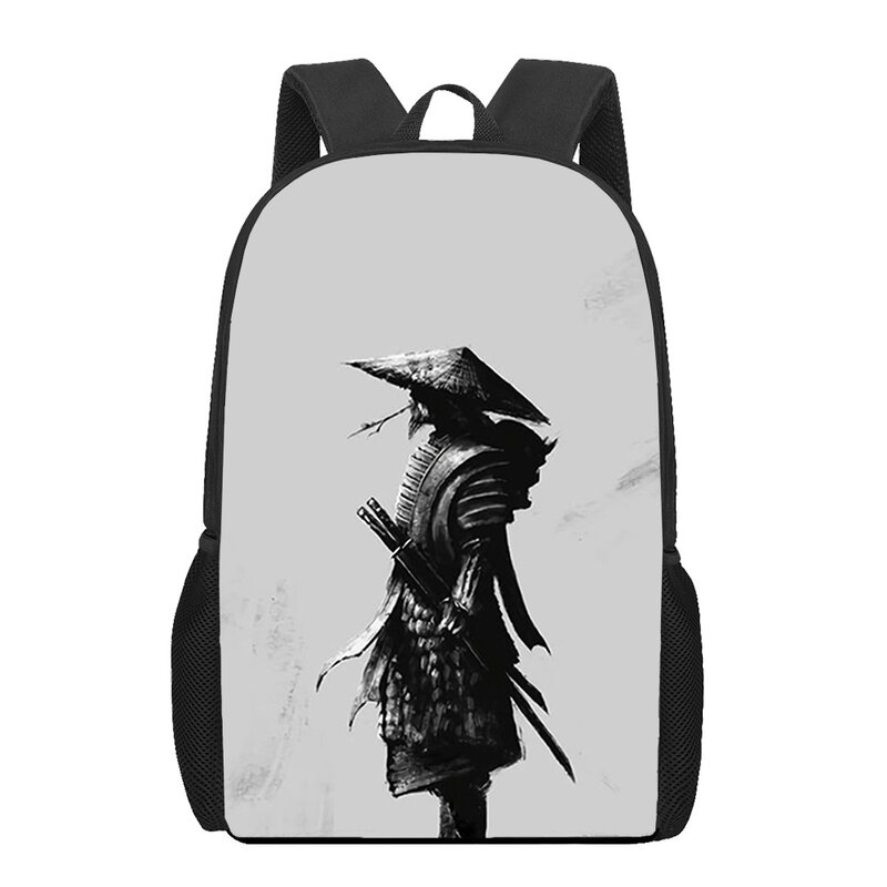 Tas punggung motif Samurai gaya Anime tas sekolah pelajar anak laki-laki perempuan ransel penyimpanan kasual remaja ransel bepergian pria wanita