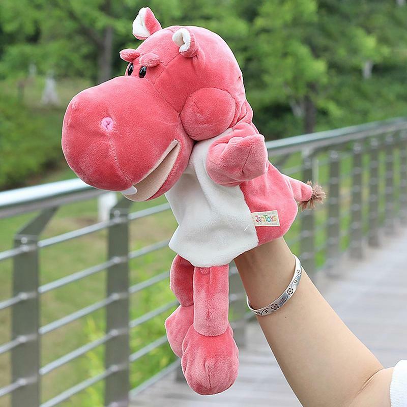 30cm Animal Hand Puppets Cute Puppet Plush Toy With Open Movable Mouth Soft Cartoon Puppet For Interactive Storytelling