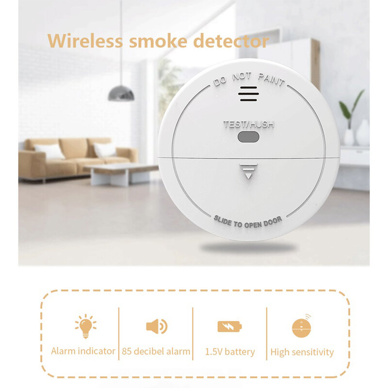 CPVAN detektor Alarm asap WiFi Tuya nirkabel, Sensor perlindungan sistem keamanan rumah, Alarm api sangat sensitif
