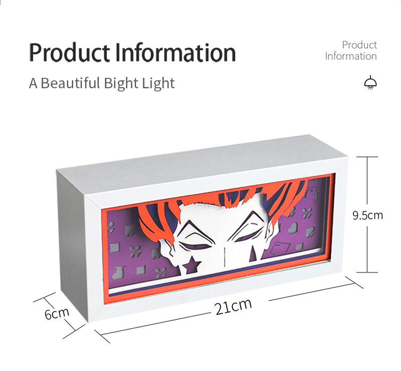 Figura de acción de Anime 3D, caja de luz Led, tallado de papel, luces nocturnas, marco de caja Shawo, lámpara de mesa de ojos, decoración de habitación, regalo de cumpleaños para niños