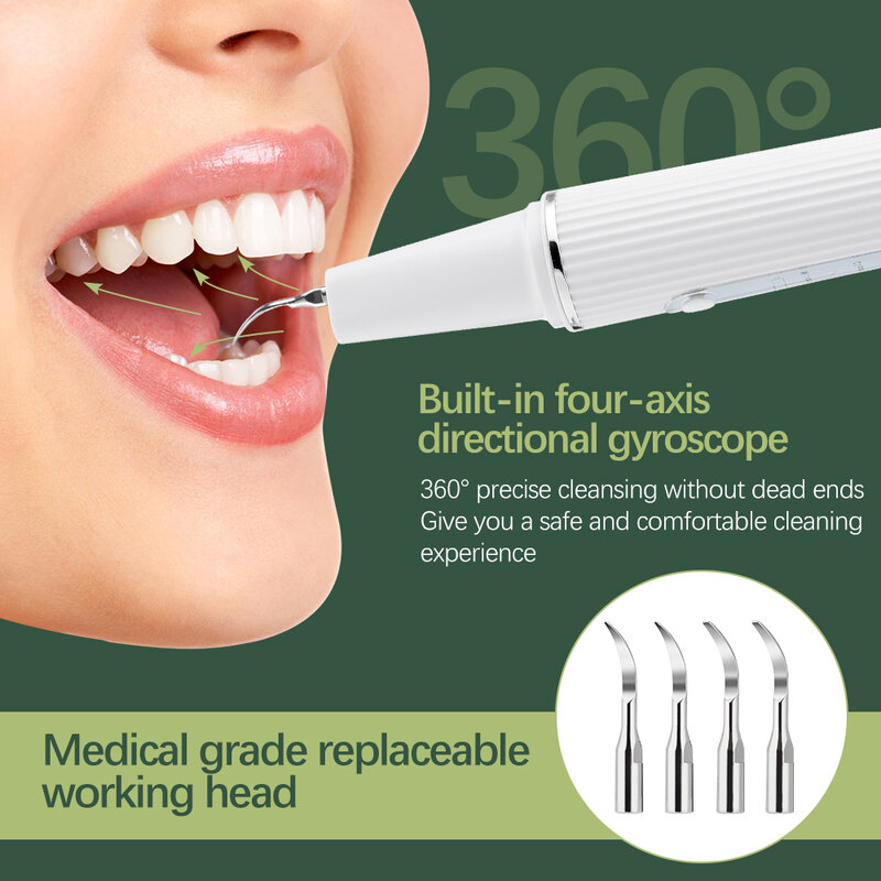 Scaler Visual ultrasonik gigi listrik, Pembersih Dental pemutih gigi 3 Mode Oral kalkulus penghilang plak noda