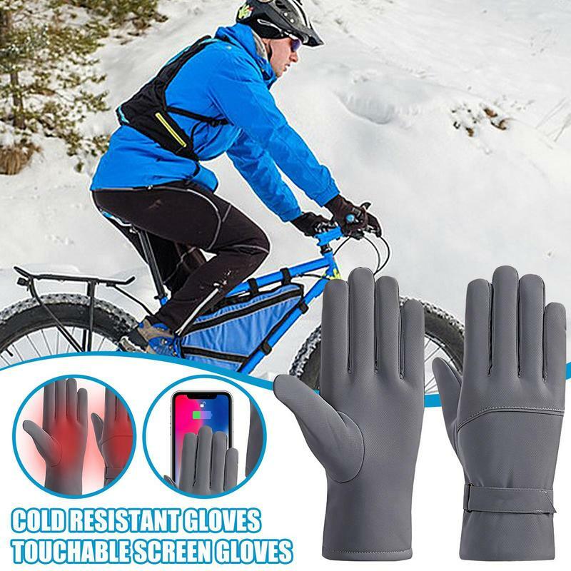 ถุงมือจักรยานฤดูหนาว, ถุงมือกันหิมะถุงมืออุ่นความร้อนสำหรับการเดินป่าพร้อมคุณสมบัติกันน้ำและสัมผัสหน้าจอ