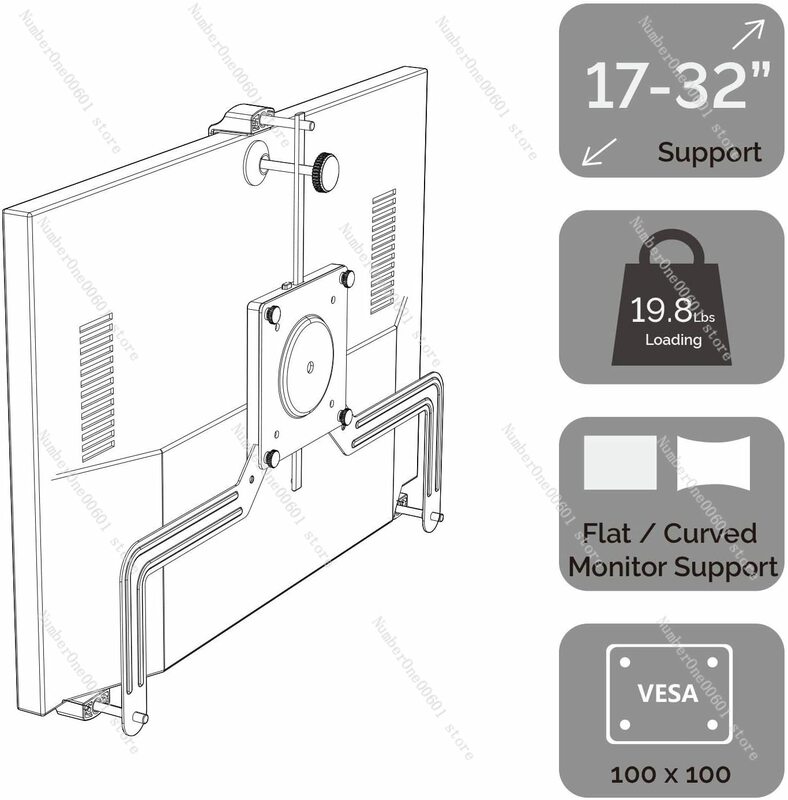 17-32 Inch No Mounting Hole Monitors LCD Display Mount Extension VESA Adapter Fixing Bracket Loading 15 Kgs