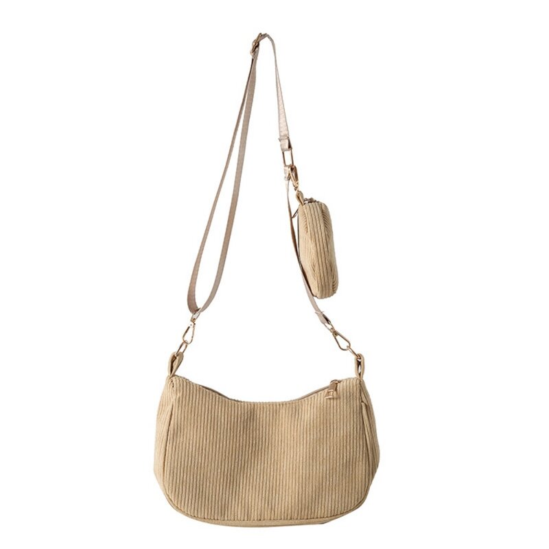 SCOFY модные маленькие вельветовые сумки Хобо на плечо для женщин минималистичные кошельки и сумки для путешествий комплект из 2 вельветовых сумок