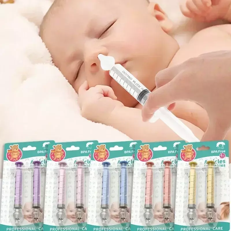2 buah tabung jarum Aspirator hidung bayi penyuntik pembersih hidung bayi Rhinitis mesin cuci hidung irigator cuci hidung bayi untuk anak-anak