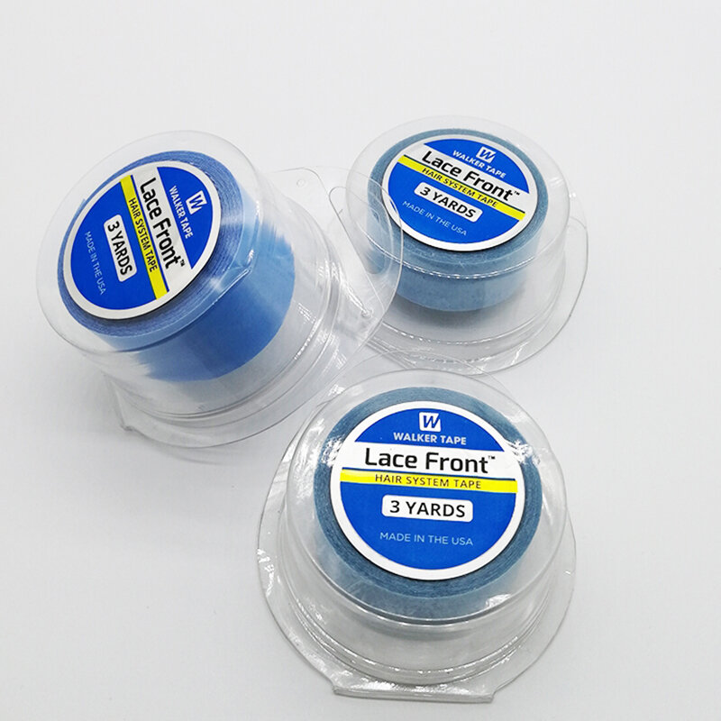 1.9Cm 2.54Cm 3Yards Blue Lace Front Pruik Tape Dubbelzijdige Lijm Waterdicht Super Tape voor Haarverlenging/Lace Pruik/Toupet