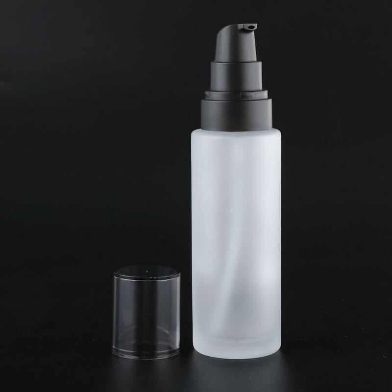 2X botol pompa kaca buram isi ulang untuk Krim Wajah botol Losion 120ml