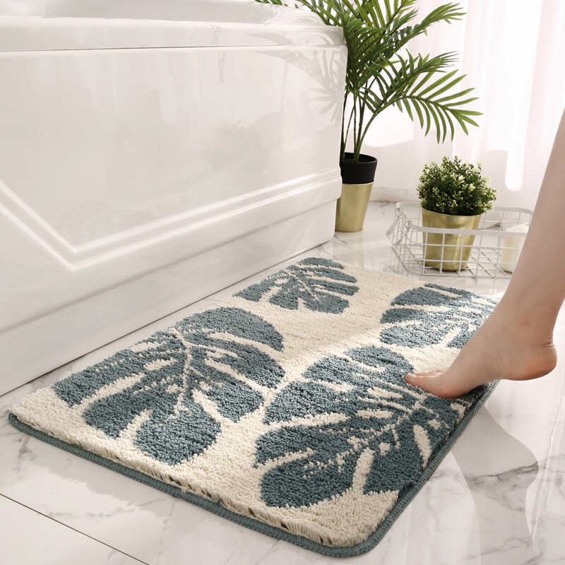 Folha tapete de banheiro ultra macio microfiber shaggy tapetes de banho absorvente máquina antiderrapante tapete de banheiro para banheiro