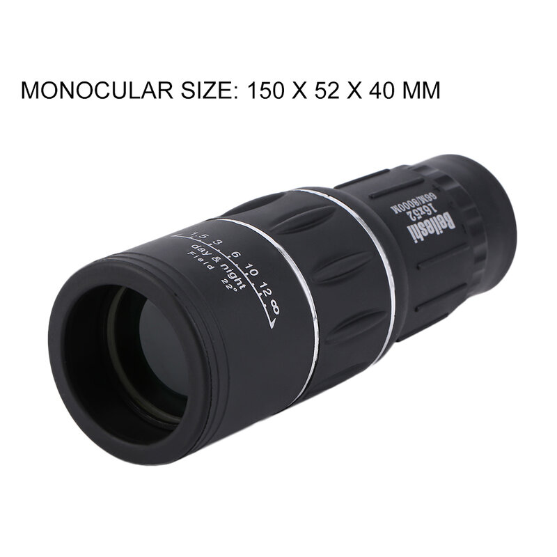 Telescópio Monocular Dual Focus, Binóculos Zoom 16x, Comprimento de Foco Ajustável, Âmbito, bem como 66m, 8000m, 1,2 Pcs