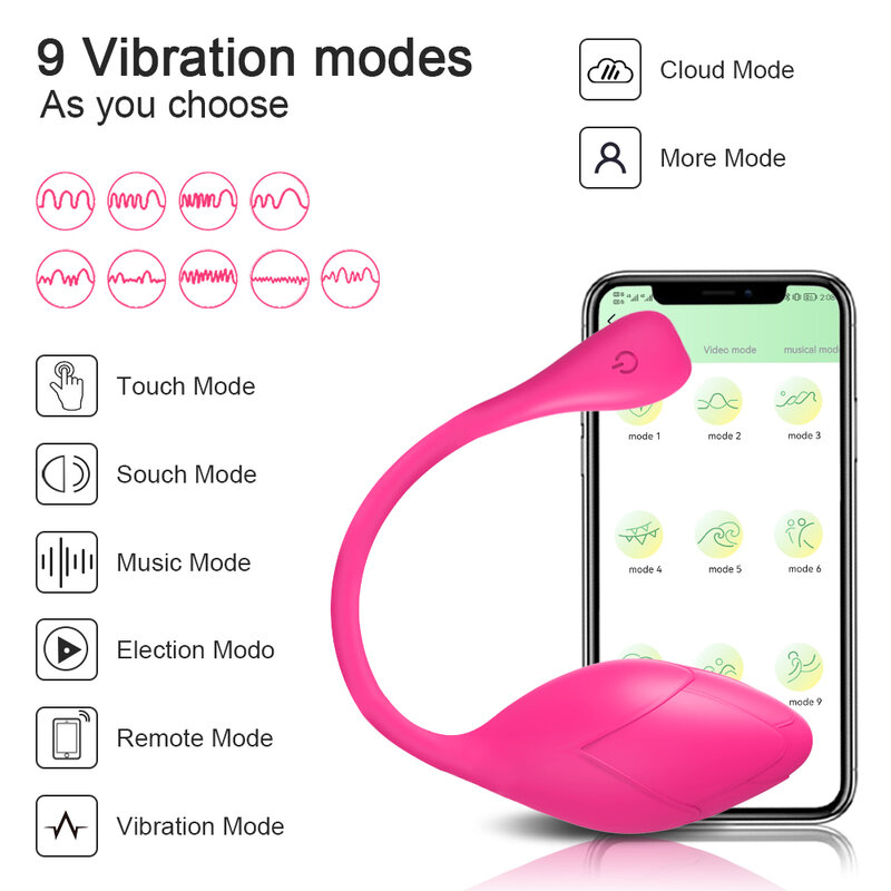 Bluetooth App Rose Vibrators ไข่สำหรับผู้หญิงรีโมทคอนโทรลไร้สาย Dildo G Spot Vibrating รักไข่เซ็กซ์ทอยสำหรับผู้ใหญ่