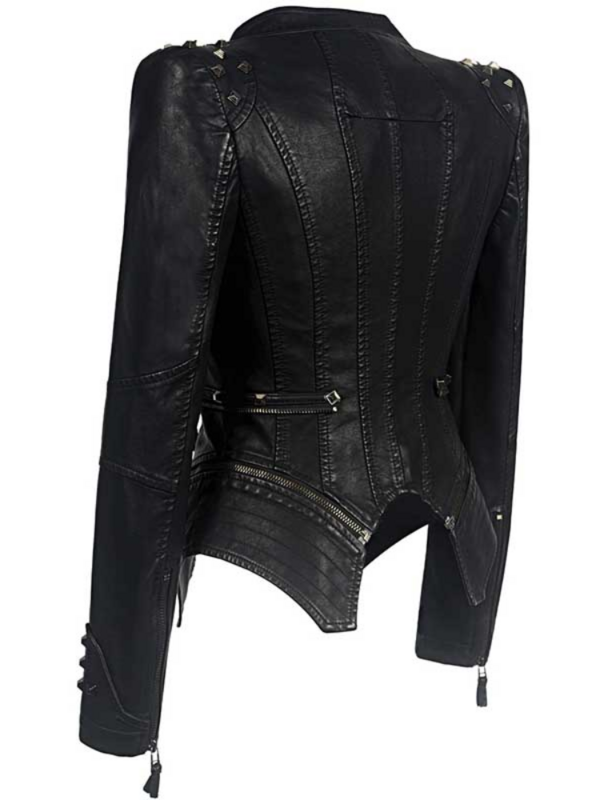 New Fashion Women Smooth Motorcycle Faux Leather Jackets Ladies Long Sleeve Autumn Winter Biker Streetwear Black Coat