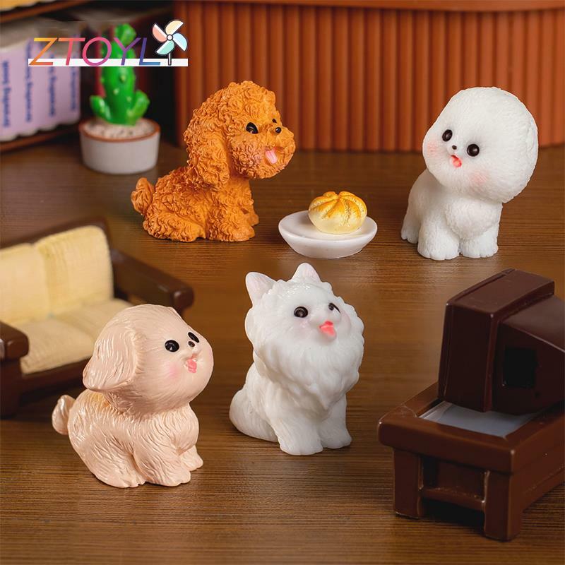 Schattige Hars Mini Hond Puppy Dier Miniatuur Figuur Home Ornament Voor Sprookjesachtige Tuin Micro Landschap Kawaii Potversieringen