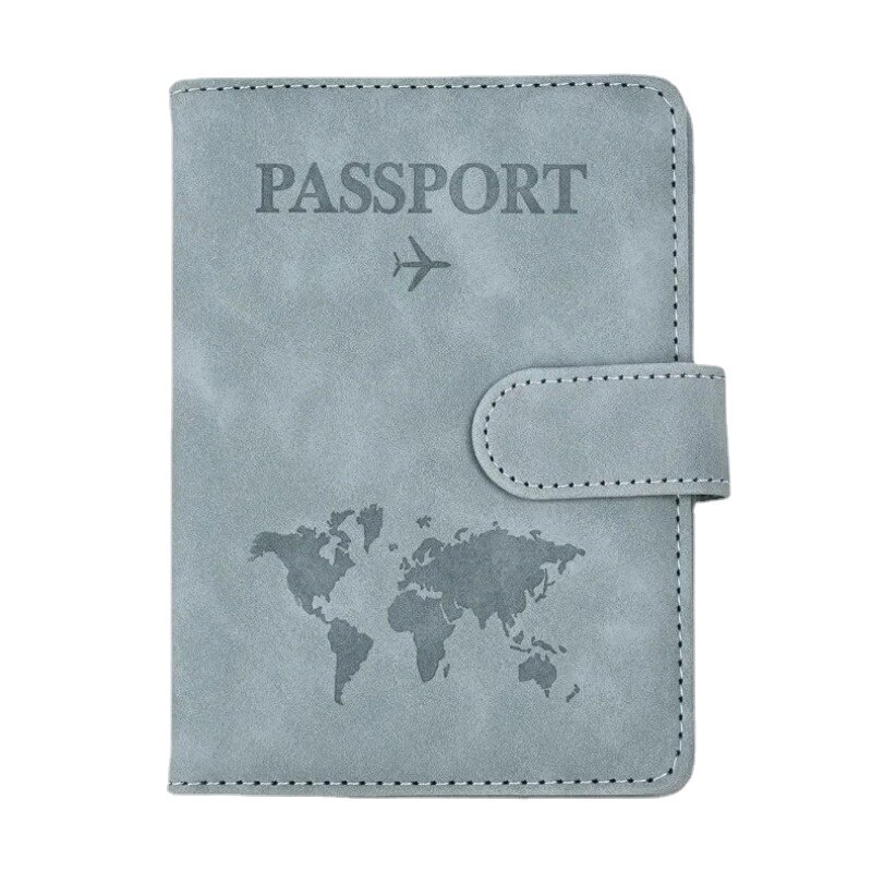 Couverture de passeport en cuir PU pour hommes et femmes, porte-passeport de voyage avec porte-carte de crédit, étui de protection portefeuille