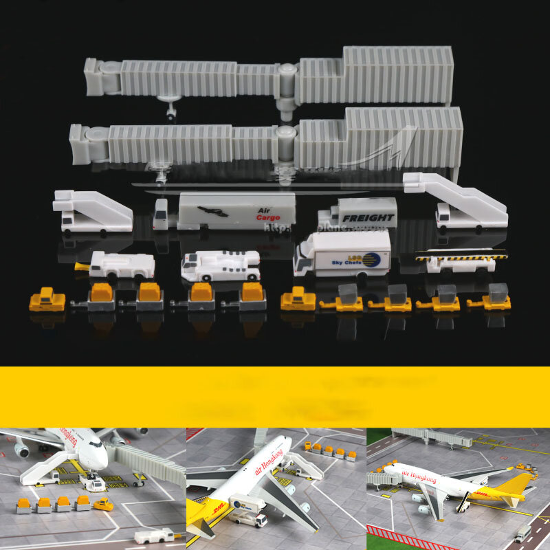航空機空港アクセサリーモデル、地上処理、20輪車、ボードブリッジ、トラック伝送、車両ディスプレイ、1:400スケール