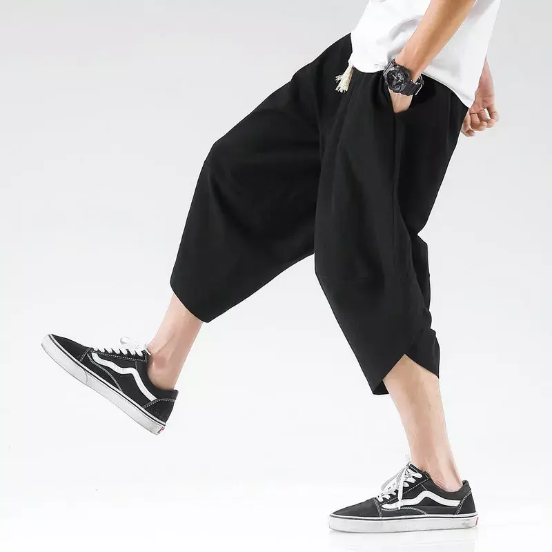 Брюки-султанки мужские/женские с перекрестной шнуровкой, повседневные мешковатые Джоггеры в стиле Харадзюку, спортивные штаны для бега, большие размеры 5XL, на лето