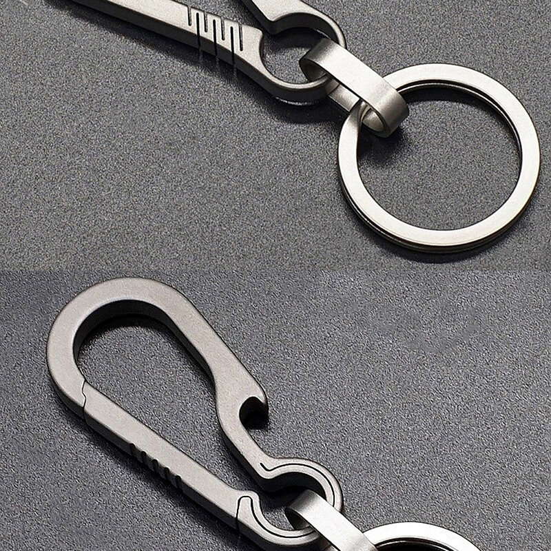 1PC 8cm Titanium Alloy Carabiner Multi-function Keychain Outdoor Waist Hanging Chain Ring Buckle Beer Bottle Opener EDC Tool