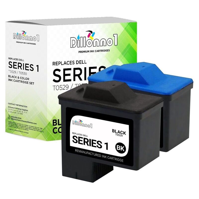 Impressora combinada de tinta para Dell, cor preta, T0529, T0530, 720, A720, 2Pk, série 1