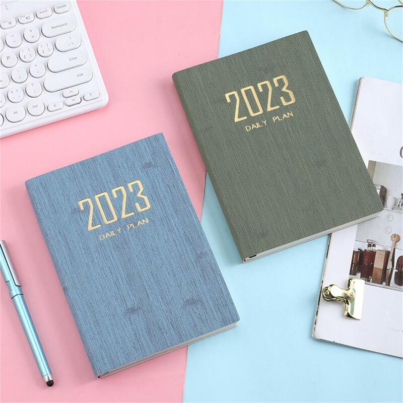 Schedule Book Efficiency Manual Smooth Writing Portable 2023 A5 Daily Weekly Agenda Planner Notebook School Supplies