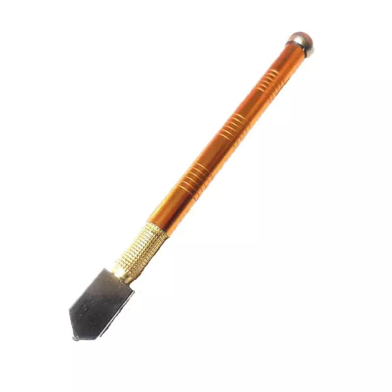 Alat pemotong kaca Anti selip, pemotong kaca berlian kepala pisau baja suplai minyak pegangan logam 175mm untuk alat pemotong Manual