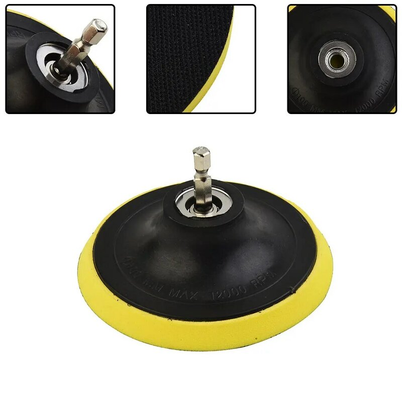 4 Inch 100mm Polishing Pad M10 Connecting Rod Hook And Loop Buffing Wheel Backing Pad Drill Adapter Polisher Accessories