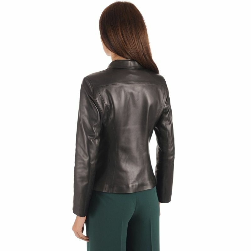 Chaqueta de piel de cordero auténtica para mujer, chaqueta de cuero Real para motociclista, ajustada, con estilo