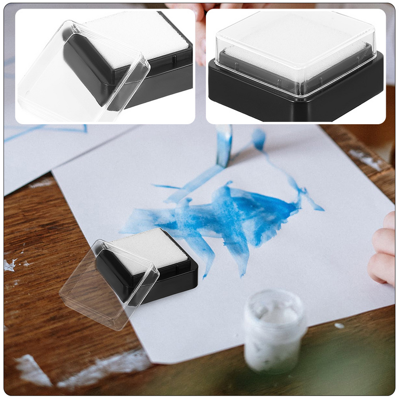 15 Pcs Blank Kids Stamps Pad Thumbprint DIY Pads Stamp for Classroom Household Graffiti Kids Stampspad Plastic