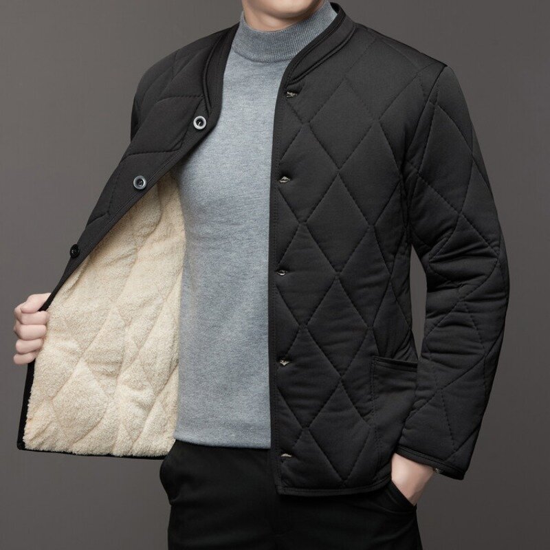 Мужское зимнее пальто из альпака, утепленное хлопковое пальто, эластичное повседневное пальто для внутренней и внешней одежды, мужская куртка, 2023