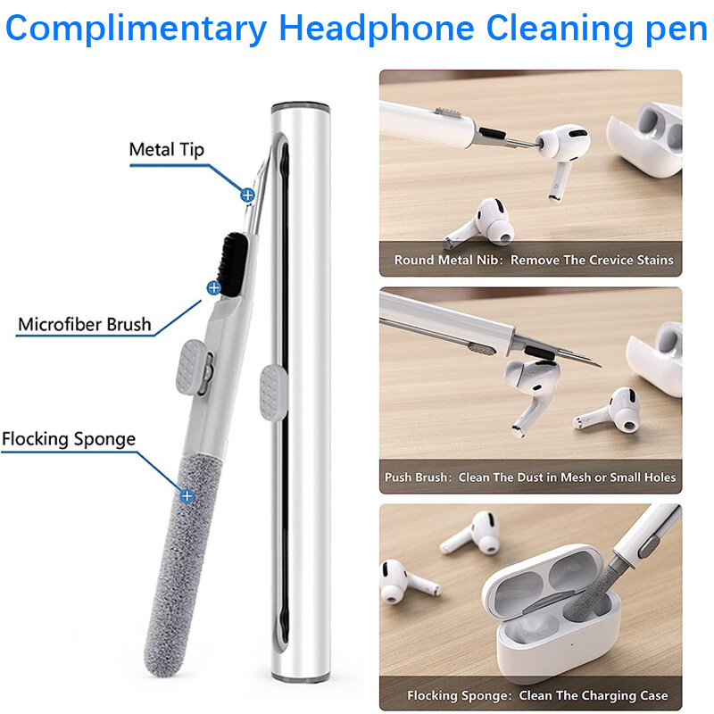 KUTOU 4 pary płynnych silikonowych końcówki słuchawek dousznych do Airpods Pro 1 2 wkładki do uszu zatyczki do uszu z długopis czyszczący
