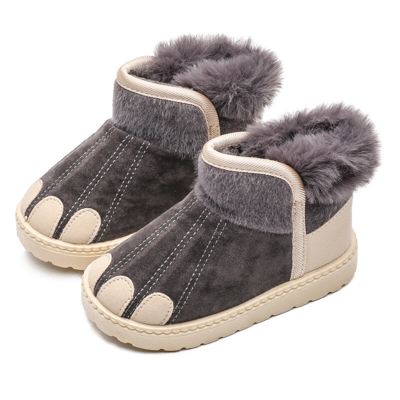 Botas Para Niña รองเท้าบูทลุยหิมะสำหรับเด็ก, รองเท้าบูทกันหนาวรองเท้าบูทผ้าฝ้ายสำหรับเด็กผู้ชายบุขนเพิ่มความอบอุ่นรองเท้าบูทหุ้มข้อสำหรับเด็กผู้หญิงรองเท้าหนังสำหรับเด็ก