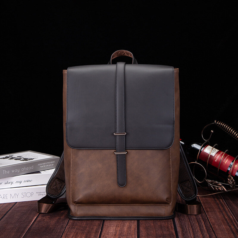 Мужская кожаная сумка через плечо в Корейском стиле, модный дорожный рюкзак, Повседневная сумка для ноутбука