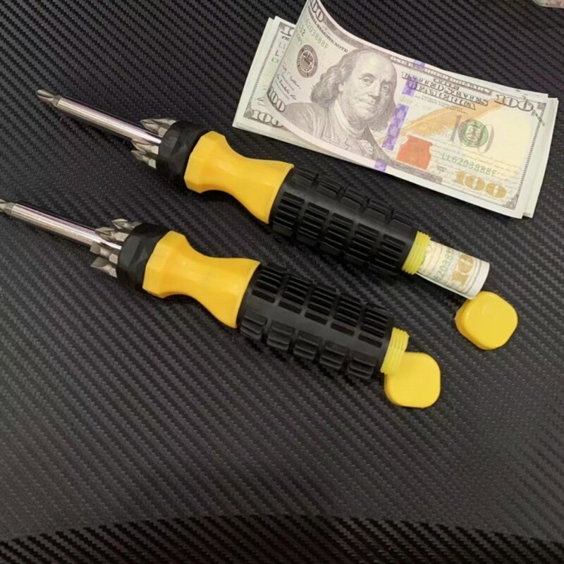 Screwdriver Shaped Secret Compartment Concealed Area Weatherproof Private Money Box Screwdriver Mutifunctional
