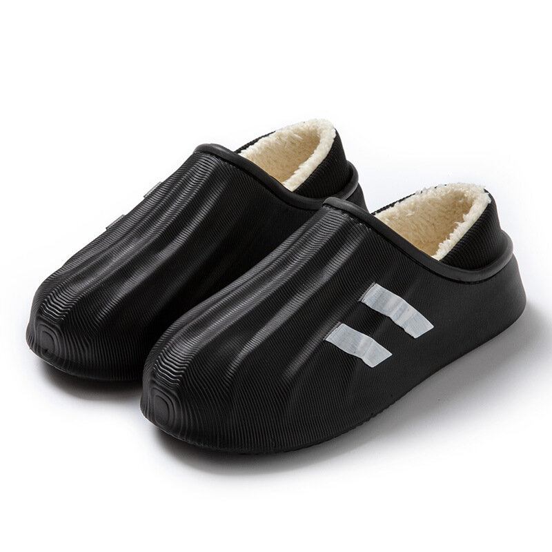 Тапочки мужские уличные водонепроницаемые теплые кроссовки женские нескользящие домашние плюшевые туфли для дома обувь на толстой платформе Новинка