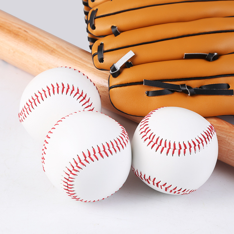 1/3 buah bisbol buatan tangan sembilan inci permainan latihan bisbol PVC bagian dalam karet bisbol lembut busa padat kelompok bola goyang atletik