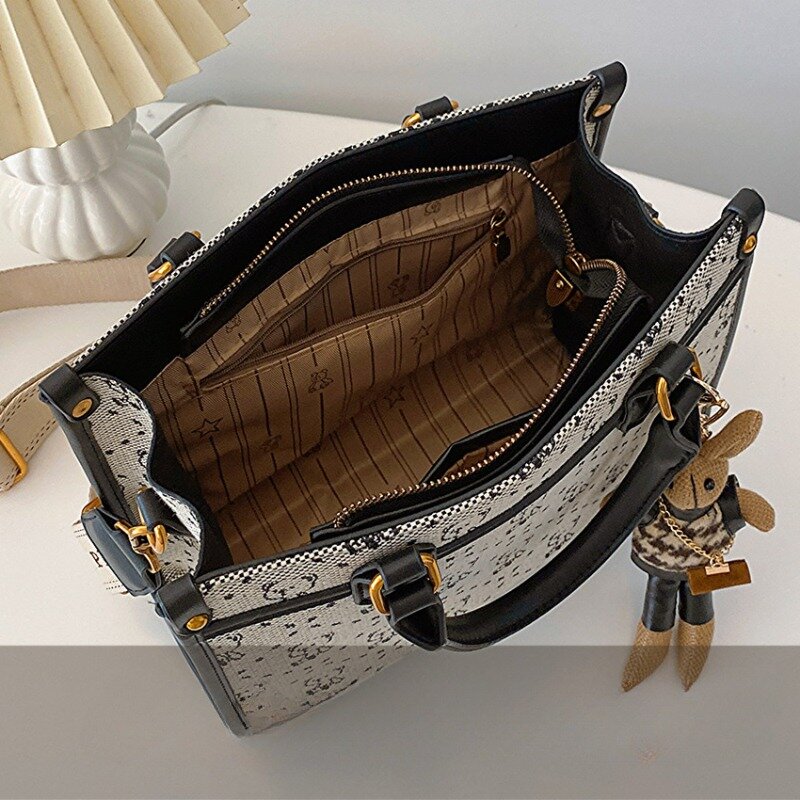 Beibaobao Leinwand lässig Mode Einkaufstasche Frauen taschen vielseitige Handheld One Shoulder Umhängetasche Damen Hangbags Trend
