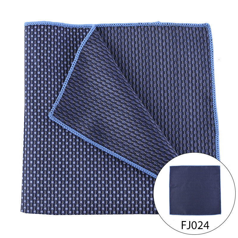 Pañuelo cuadrado de bolsillo para hombre, a la moda pañuelo de seda, color azul marino, hecho a mano, diseño de marca de lujo, microfibra, Jacquard