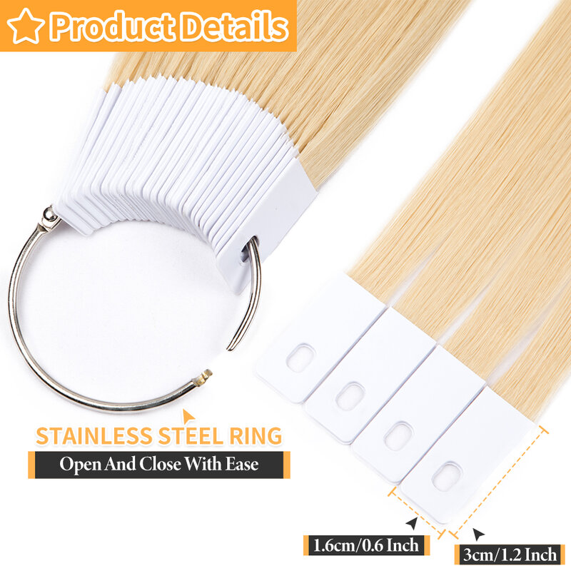 Hairdressing Salon Supplies Swatches Hair Rings for Braids Human Hair Paint Strands Color Ring for Painting Test Sample YOKAS