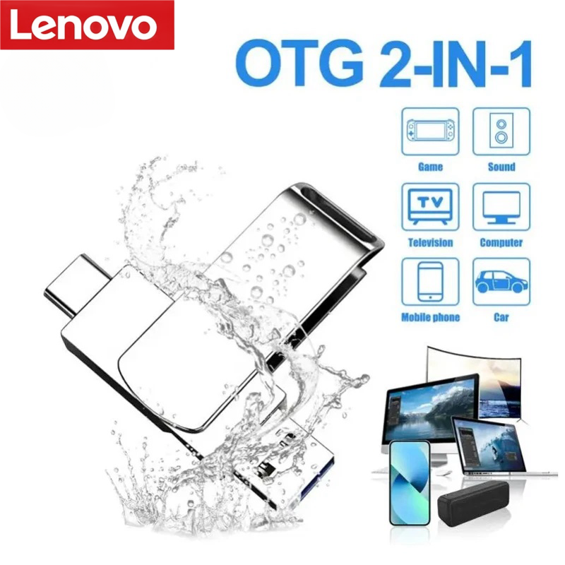 Lenovo-unidad Flash USB 3,2 de 16TB, disco U tipo C, transferencia de alta velocidad, 8TB, 4TB, gran capacidad, Pendrive de Metal, resistente al agua