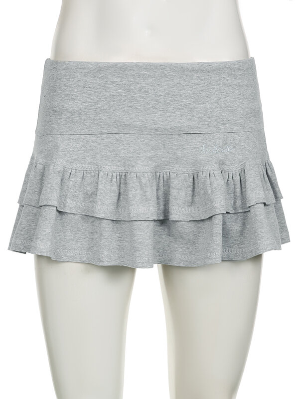 Słodka jednolita plisowana Super Mini spódniczka Preppy Atyle seksowne wąskie spódnice z niskim stanem kobiety 2023 letnia moda Streetwear damska