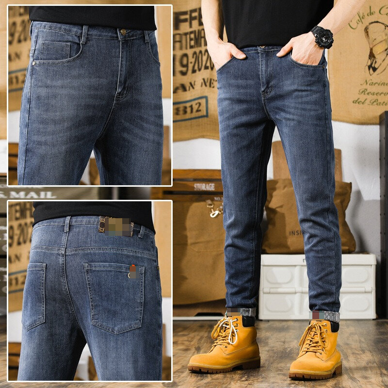 2023 Herren jeans lose Jeans hose mit geradem Bein Herren modemarke Stretch jeans für Herren