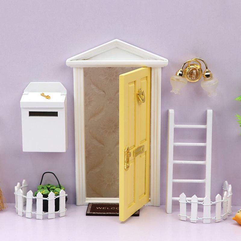 Dente Fairy Door Kit para Mini Dollhouse Decoração, Miniatura ao ar livre Cena, Fairy Jardim Acessórios, 1:12