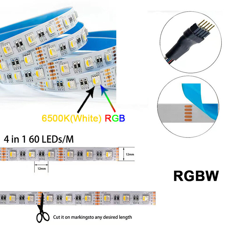 5M 300LEDs wodoodporna listwy RGB LED 5050 DC12V 60 diod Led/M elastyczne światło pas wstęga LED taśmy dekoracji domu 24V RGBW paski lampy