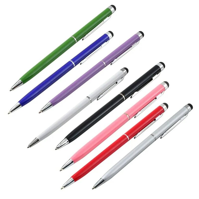 Capacitivo Touch Screen Stylus Pen, Clip-On Ball-Pen, caligrafia para Tablet, iPad, Celular, Universal, 2 em 1, 1Pc