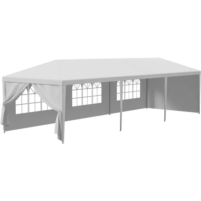 خيمة مظلة خارجية بجدران جانبية قابلة للإزالة ، شرفة تخييم للفناء ، مأوى ، جناح ، مظلة ، حفلة ، زفاف ، شواء ، أحداث ، 10 × 30 بوصة