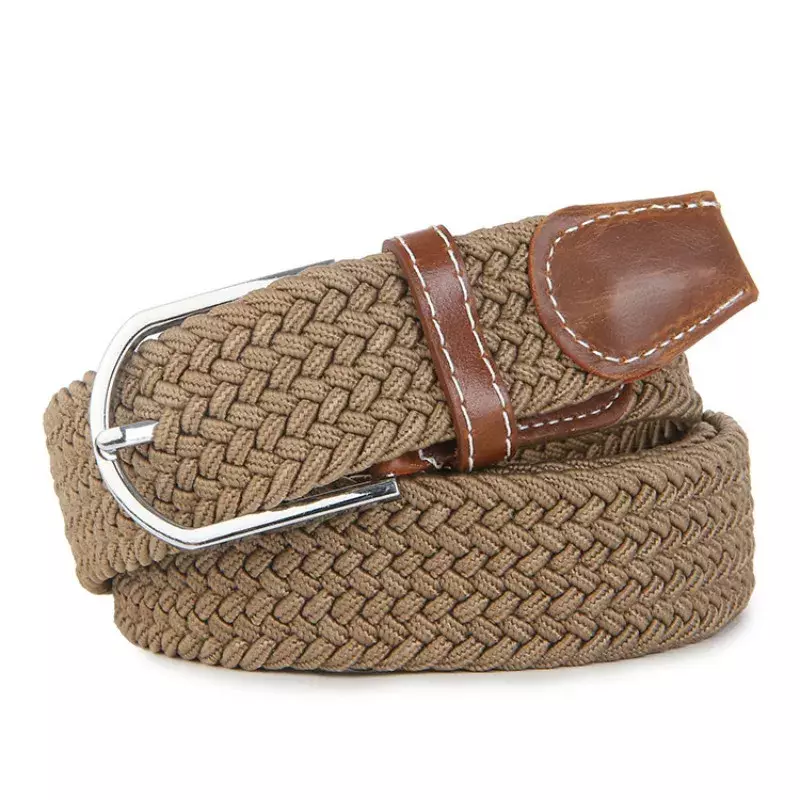 High Quality Fashionable Elastic Canvas Belts for Women Knitted Buckle Adjustable Belt Male Canvas Waistband for Jeans 2023 NEW