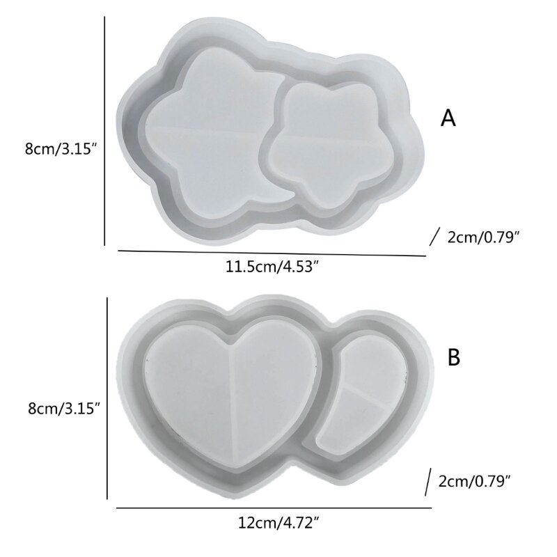 Taca silikonowa forma DIY gwiazdki/miłość w kształcie serca żywica epoksydowa UV forma taca odlewania narzędzia do dekoracji domu