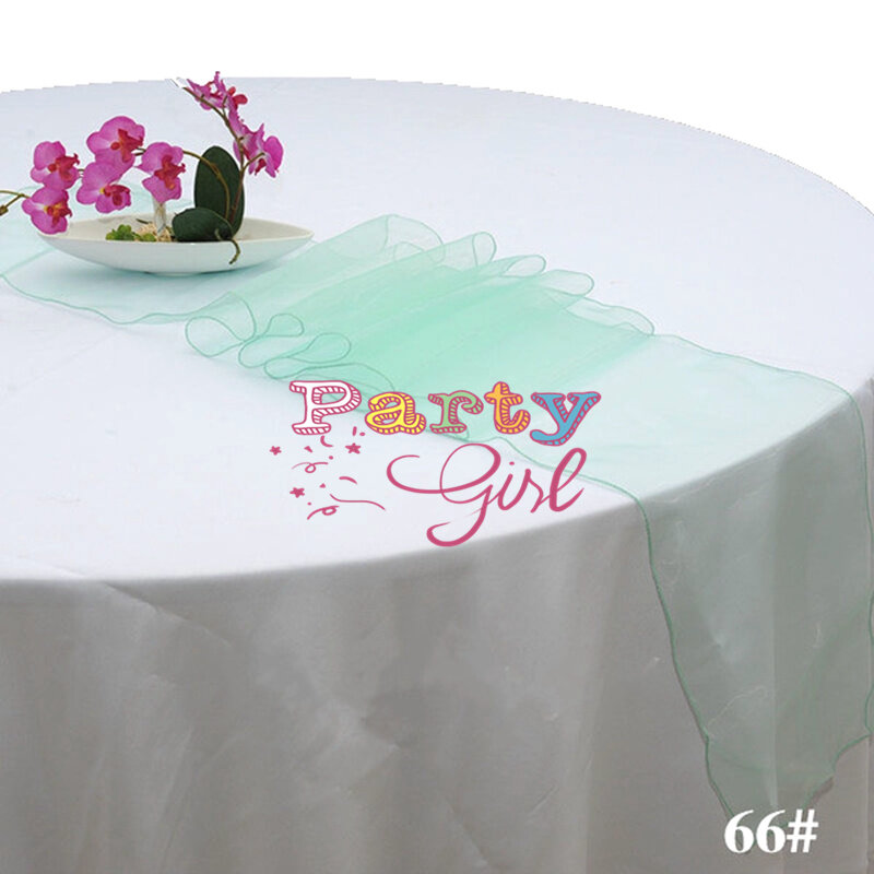 Boa aparência corredores de mesa banquete organza decoração corredor de mesa macio sheer tecido hotel conferência toalha de mesa decoração