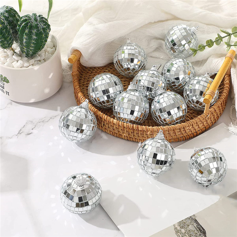 Зеркальные шарики для дискотеки, 30 шт., 2 дюйма, отражающий зеркальный шар, подвесной шар для рождественской елки, технические украшения для дома
