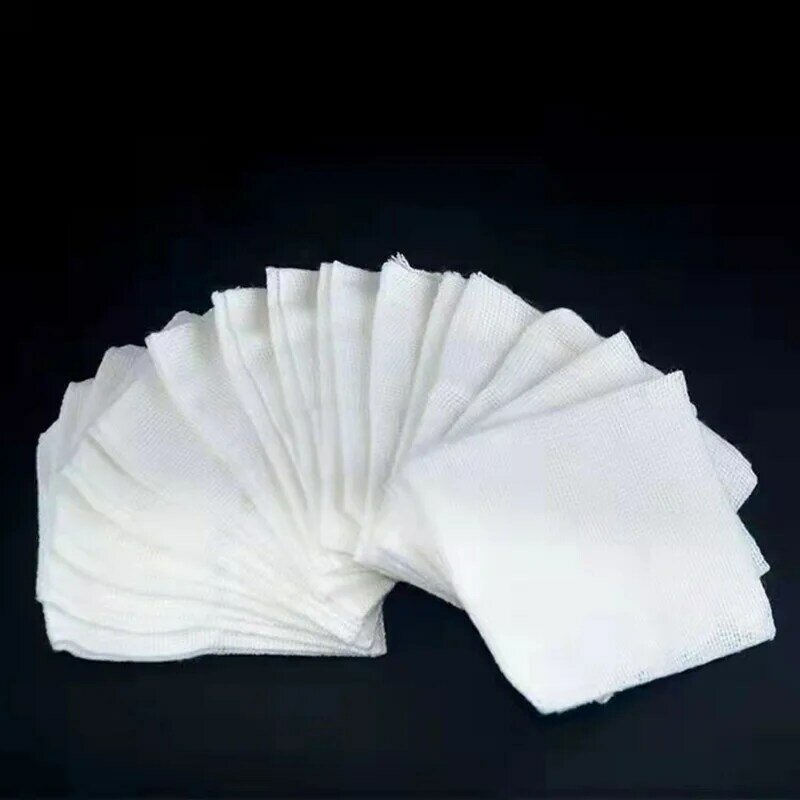 100Pcs 6x8cm/8x10cm 8 Layer Medical Wound Dressing Absorbent Cotton Gauze Pad Block Surgical Dressing Degreased Gauze Pieces