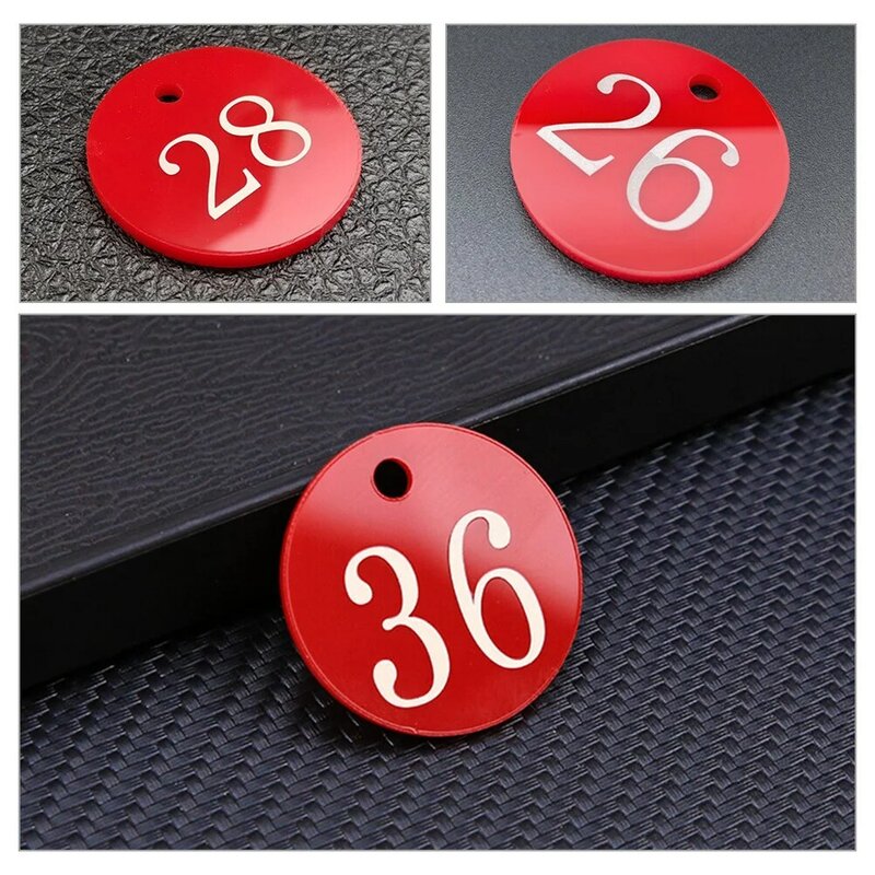 100 Pcs Labels Number Plate Plastic Id Tags 1-100 Organization Classification Multifunction Luggage Round Numbered